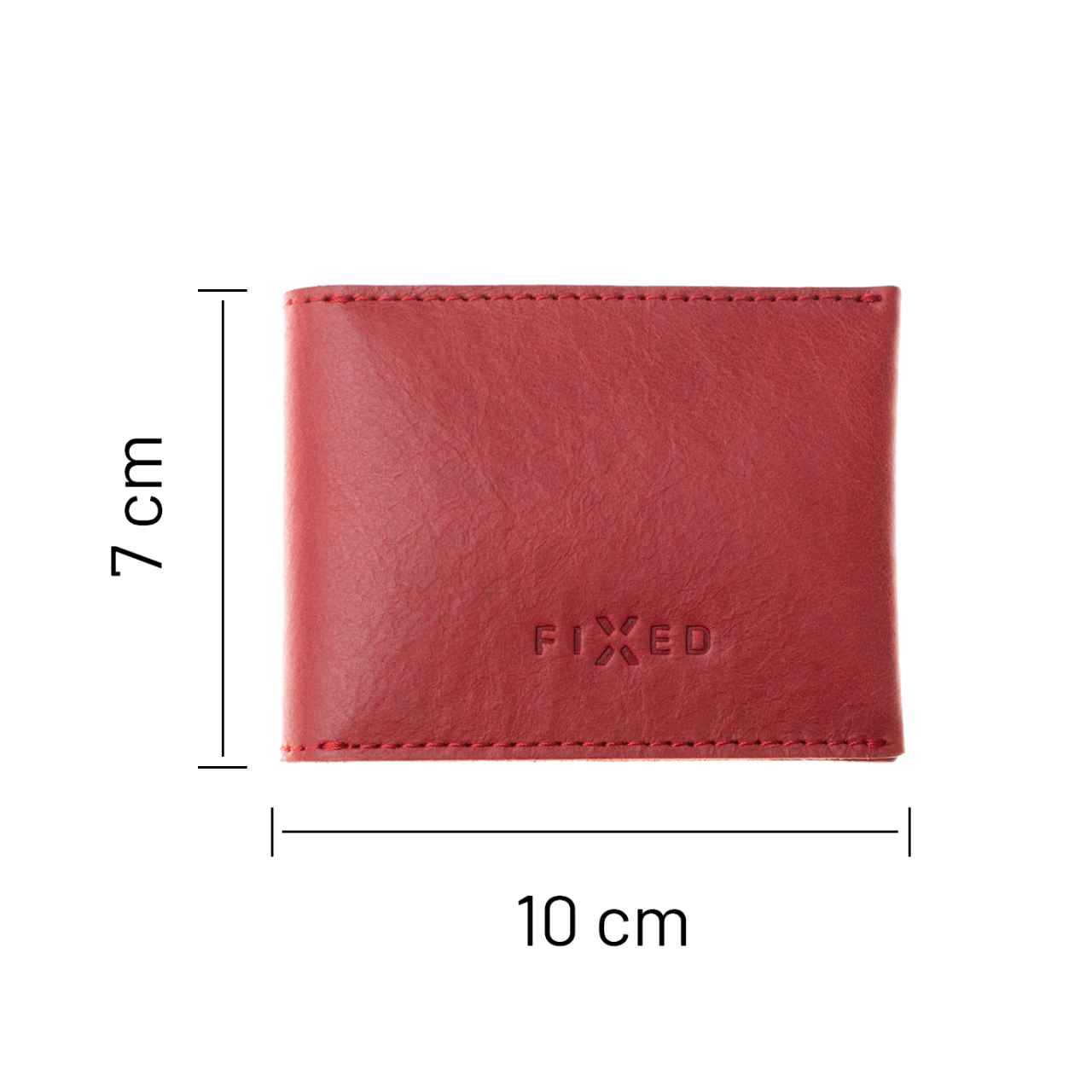 FIXED Kožená peněženka Wallet for AirTag z pravé hovězí kůže, červená
