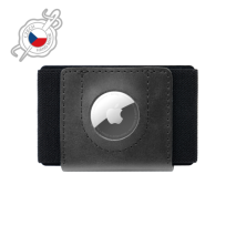 FIXED Kožená peněženka Tiny Wallet for AirTag z pravé hovězí kůže, černá