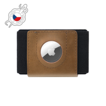 FIXED Kožená peněženka Tiny Wallet for AirTag z pravé hovězí kůže, hnědá