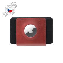 FIXED Kožená peněženka Tiny Wallet for AirTag z pravé hovězí kůže, červená