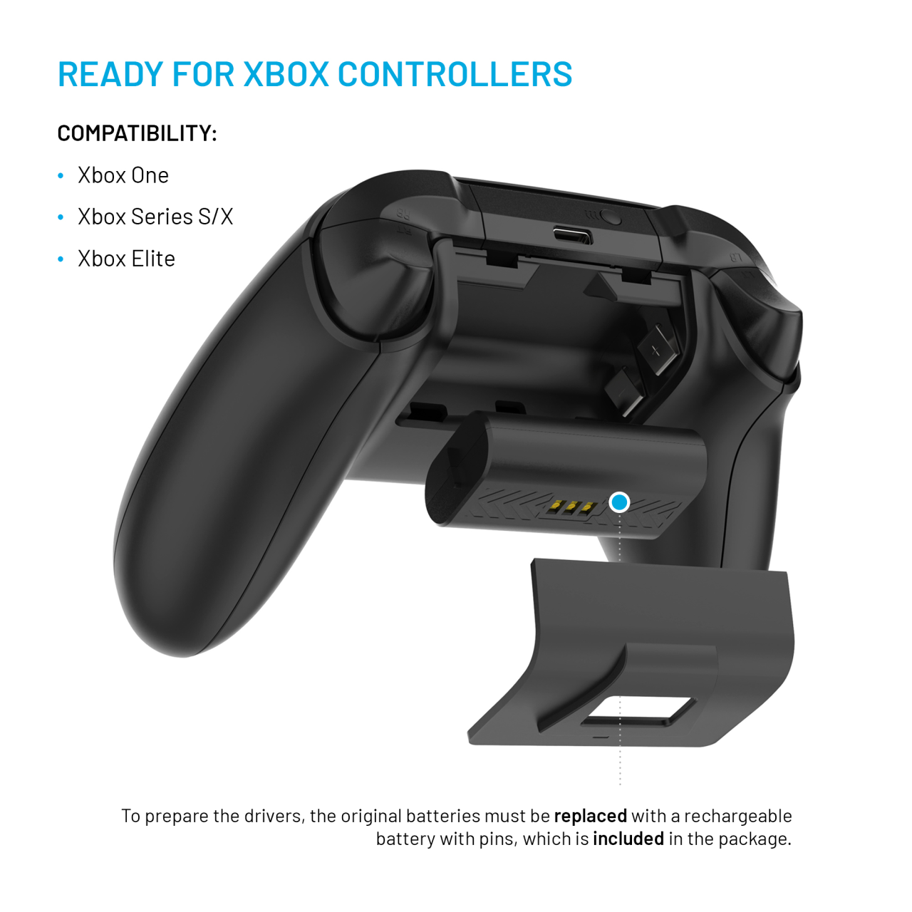 FIXED Dobíjecí stanice pro dva bezdrátové ovladače Xbox Series S, X a One, černá