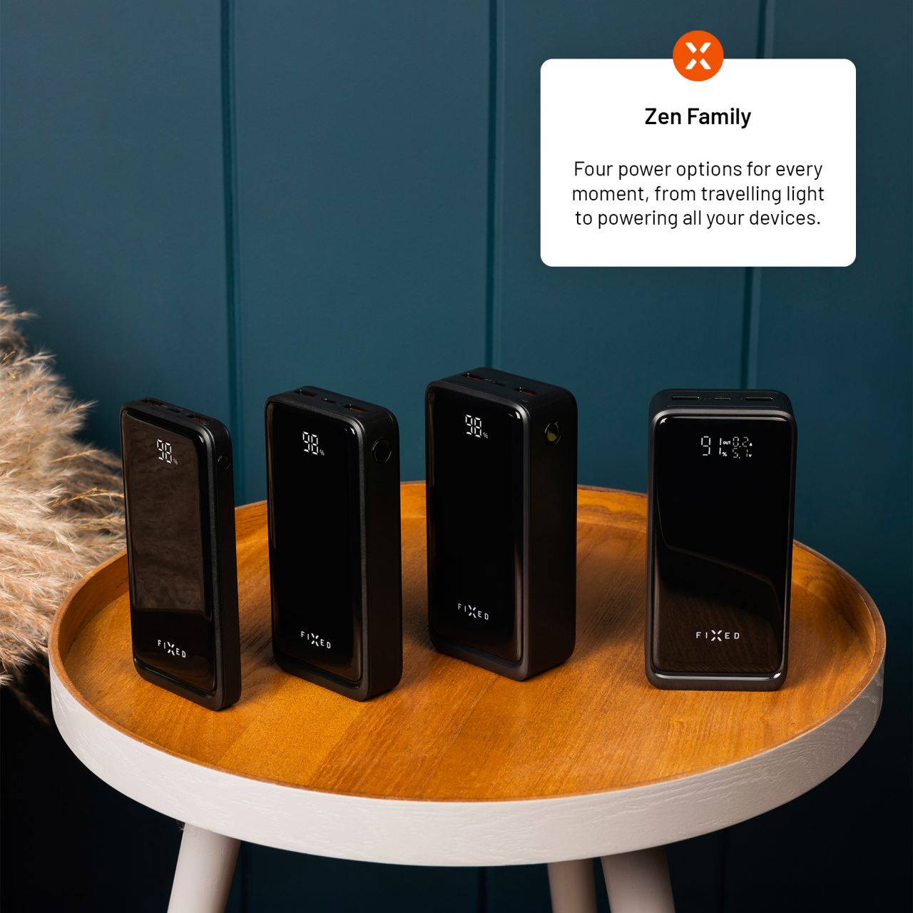 Powerbanka s LCD displejem a výstupem PD 20W, 10 000 mAh - Fixed Zen2 10, černá