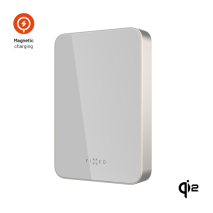 Powerbanka FIXED MagZen 10 Crystal s bezdrátovým nabíjením se standardem Qi2 a podporou MagSafe, 10 000 mAh, titanová