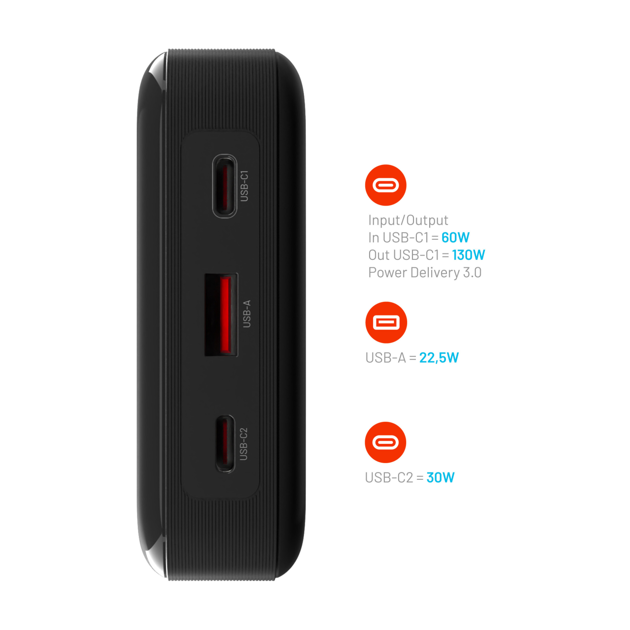 FIXED Powerbanka Zen 20 Pro s LCD displejem a výstupem 130W, 20 000 mAh, černá