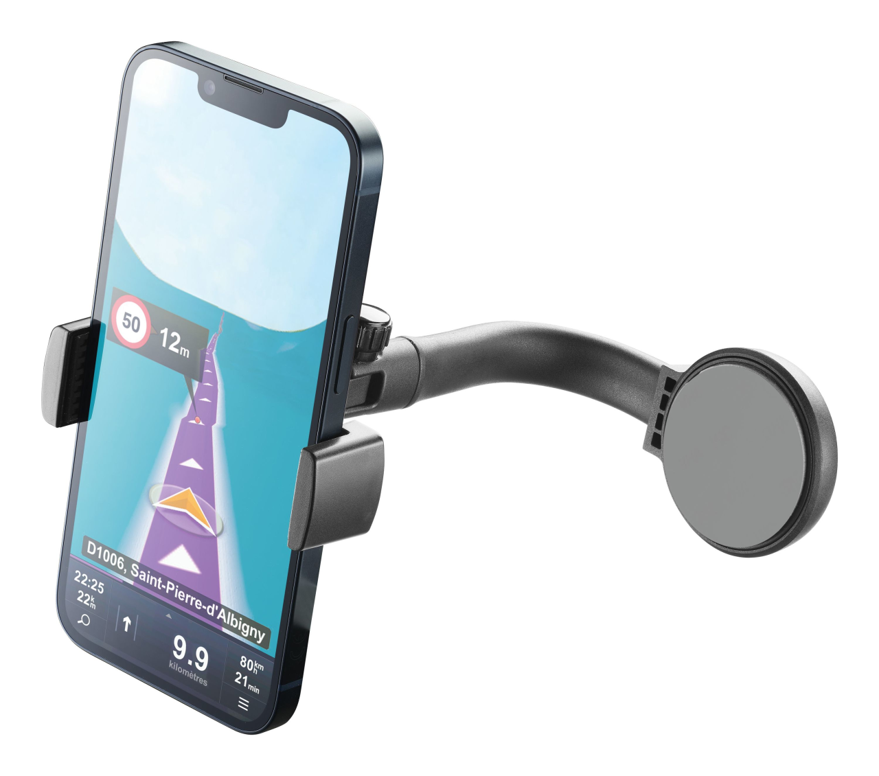 Univerzální držák Cellularline Spin Display k upevnění na displej automobilu, černý