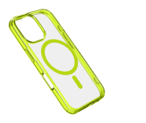 Zadní kryt Cellularline Iconic Mag s podporou Magsafe pro Apple iPhone 16 Pro, čirý / limetkový