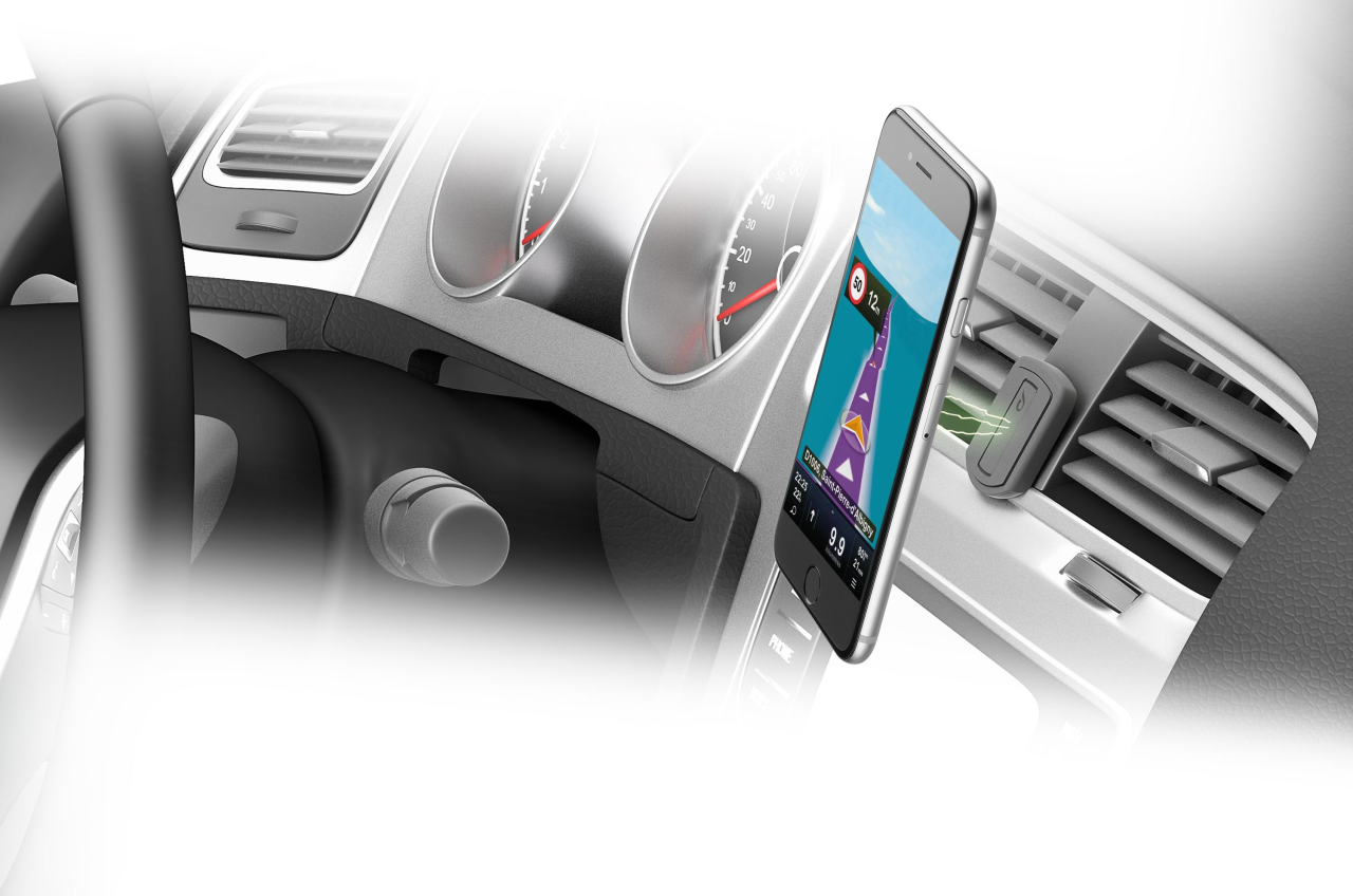 Magnetický nalepovací držák Cellularline MAG4 HANDY FORCE, černý