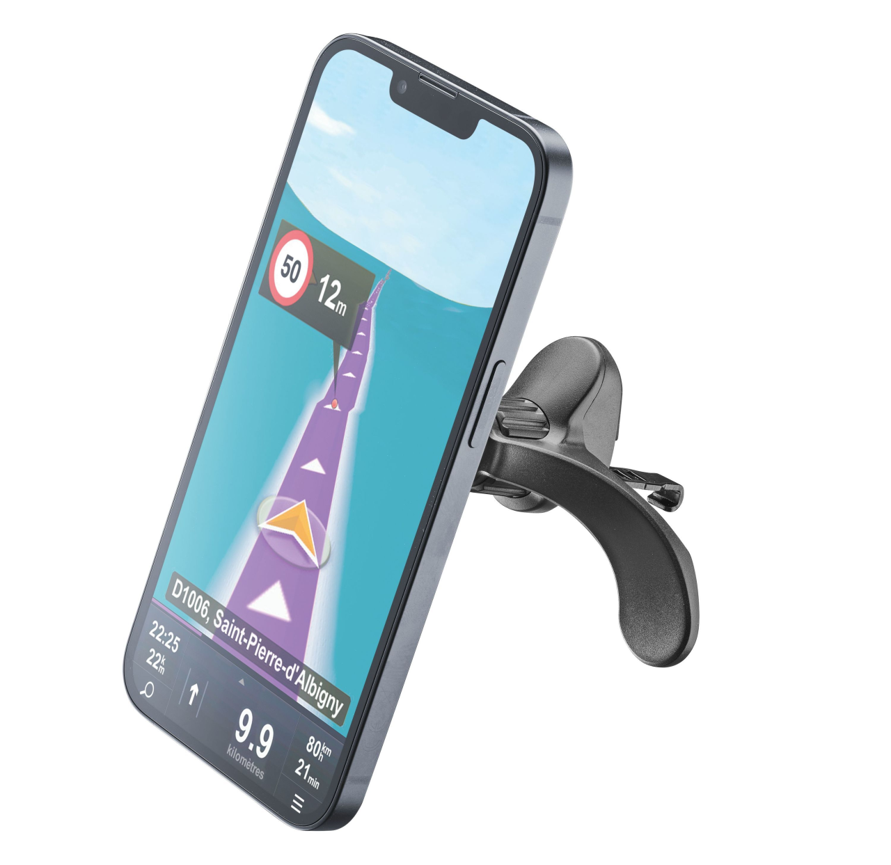 Magnetický držák Cellularline Touch Mag Air Vents s uchycením do mřížky ventilace a podporou MagSafe, černý