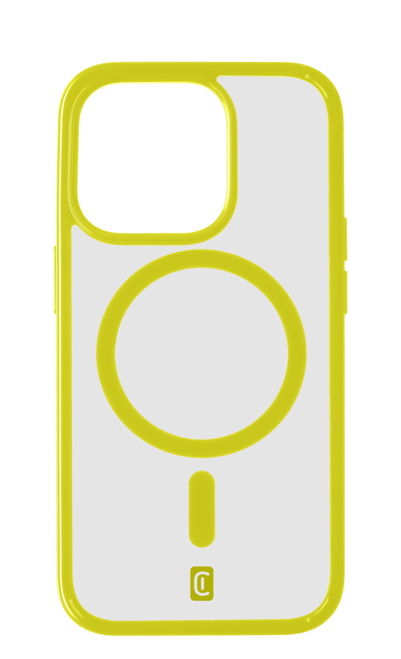 Zadní kryt Cellularline Pop Mag s podporou Magsafe pro Apple iPhone 15 Pro, čirý / limetkový