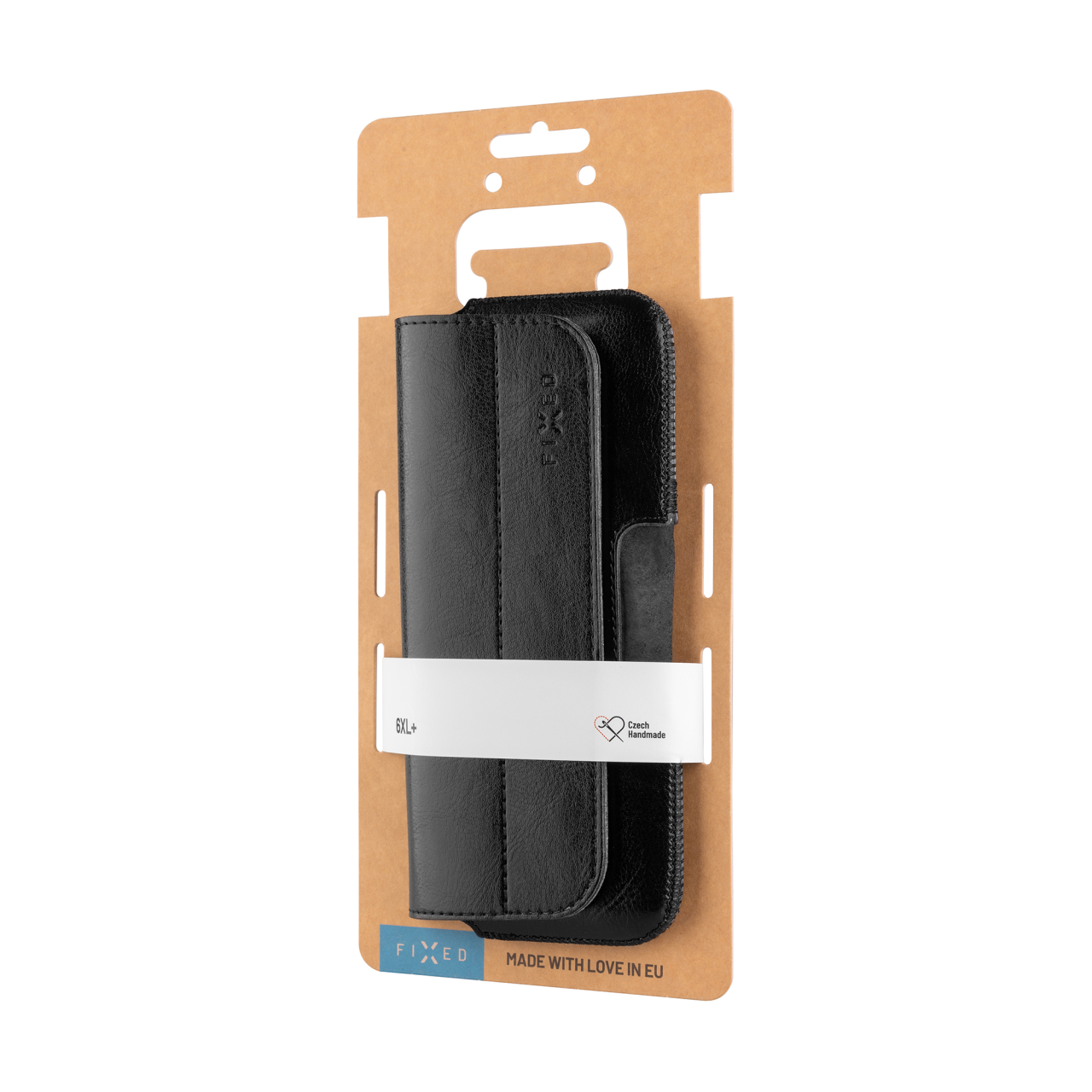 FIXED Horizontální pouzdro Sarif se zavíráním, PU kůže, velikost 6XL+, černé