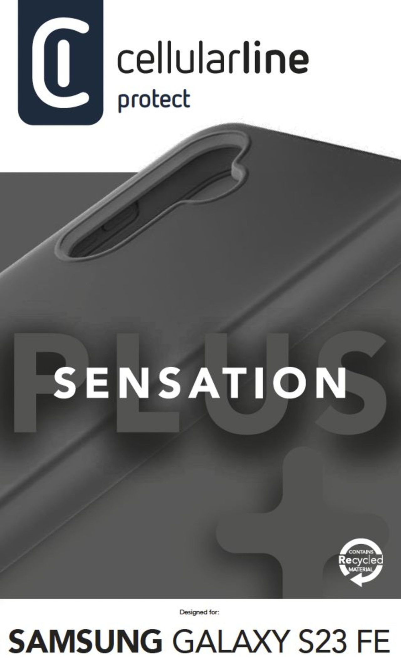 Ochranný silikonový kryt Cellularline Sensation Plus pro Samsung Galaxy S23 FE, černý