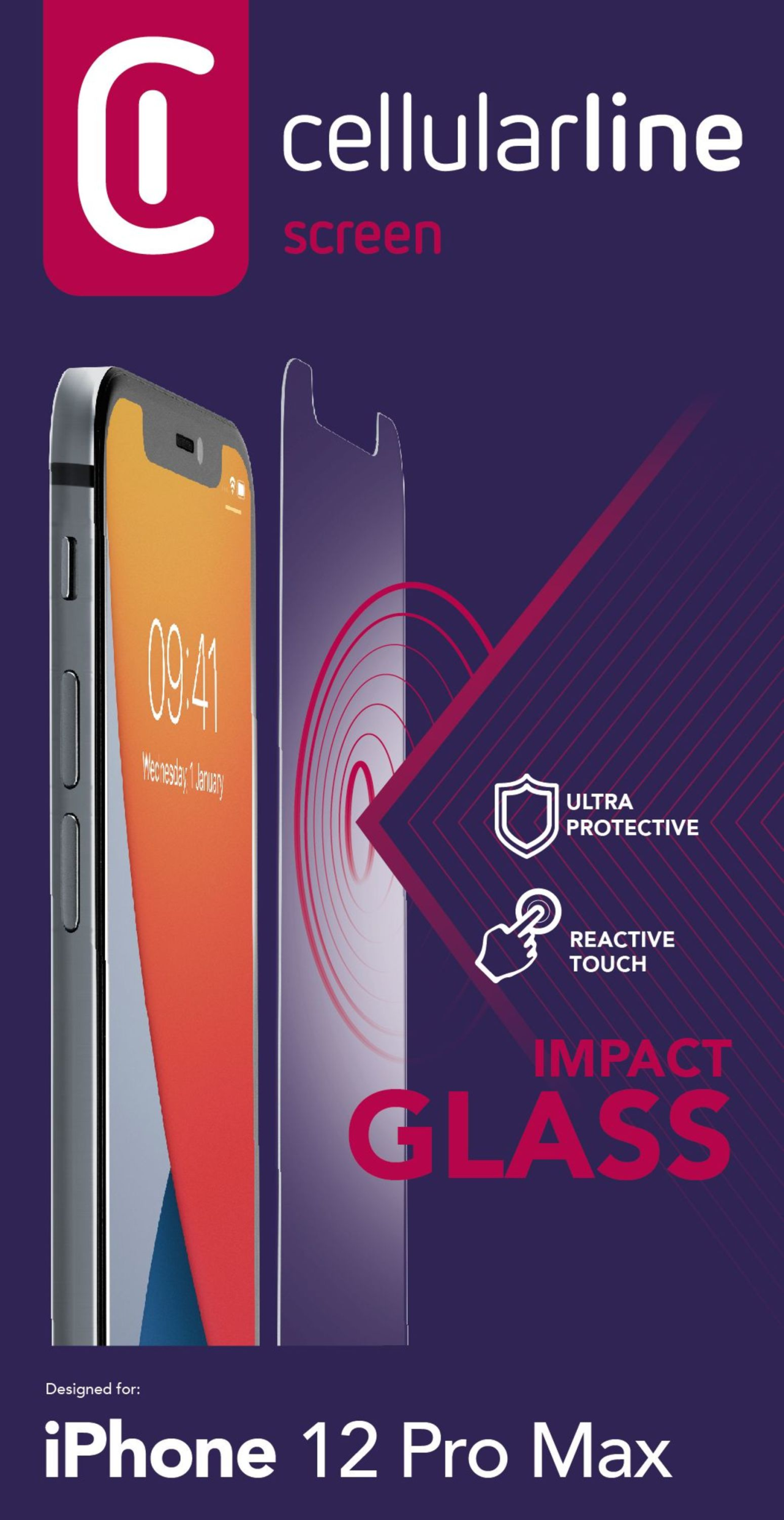Ochranné tvrzené sklo Cellularline Second Glass Ultra pro Apple iPhone 12 Pro Max