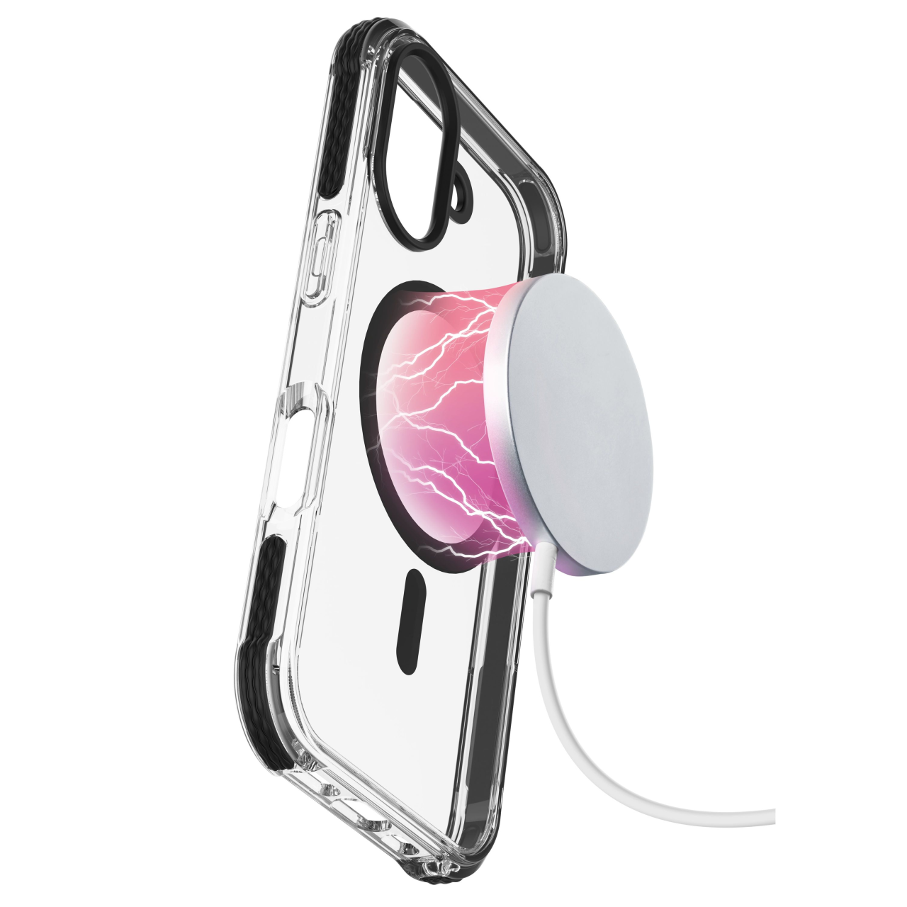 Ochranný kryt Cellularline Tetra Force Strong Guard Mag s podporou Magsafe pro Apple iPhone 16 Plus, transparentní