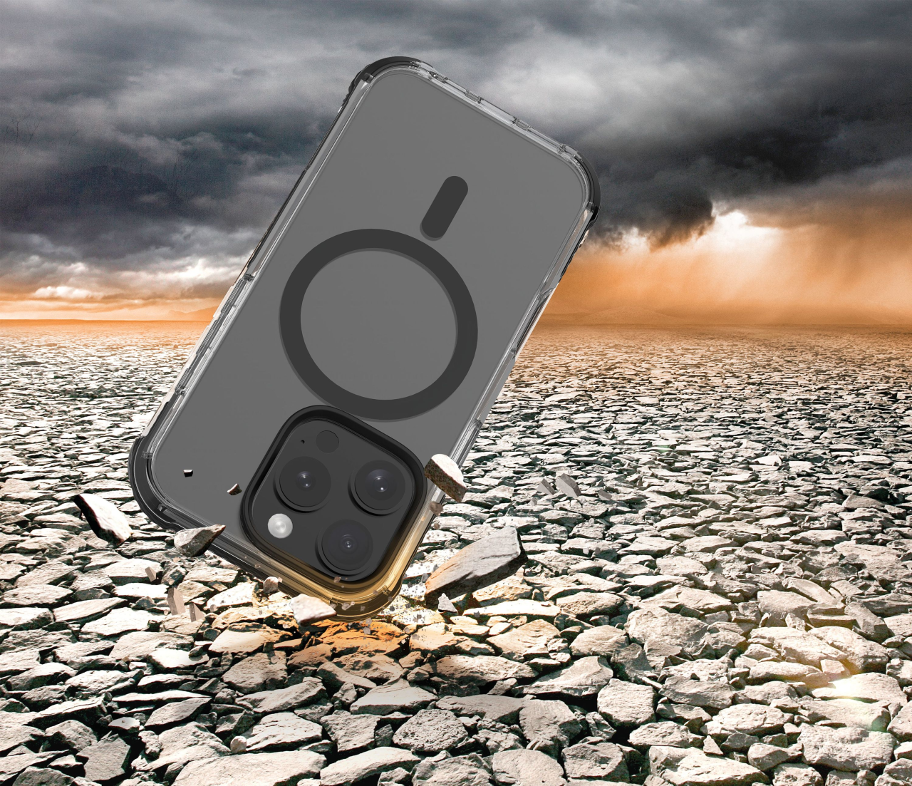 Ochranný kryt Cellularline Tetra Force Strong Guard Mag s podporou Magsafe pro Apple iPhone 16 Pro Max, transparentní