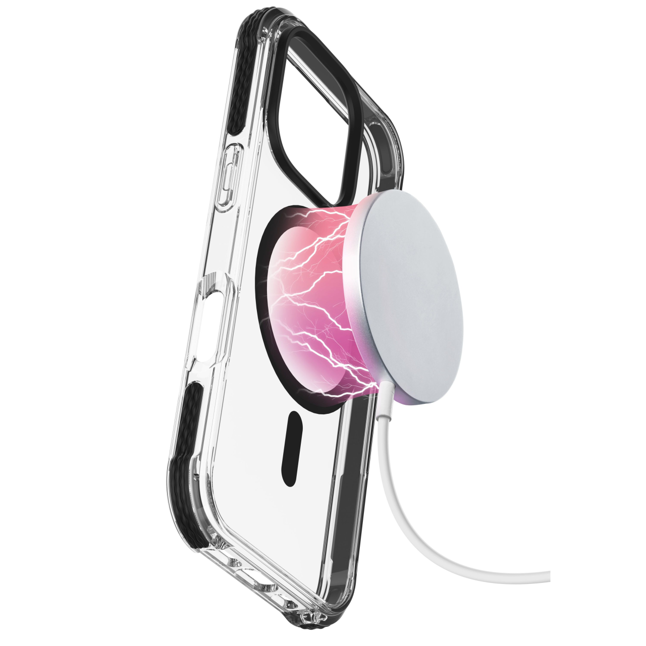 Ochranný kryt Cellularline Tetra Force Strong Guard Mag s podporou Magsafe pro Apple iPhone 16 Pro, transparentní